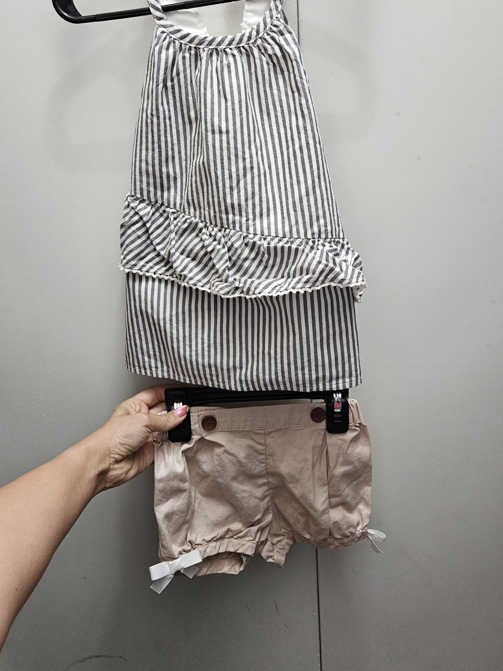 Max Studio Girls Striped Halter Top and Pink Shorts Set